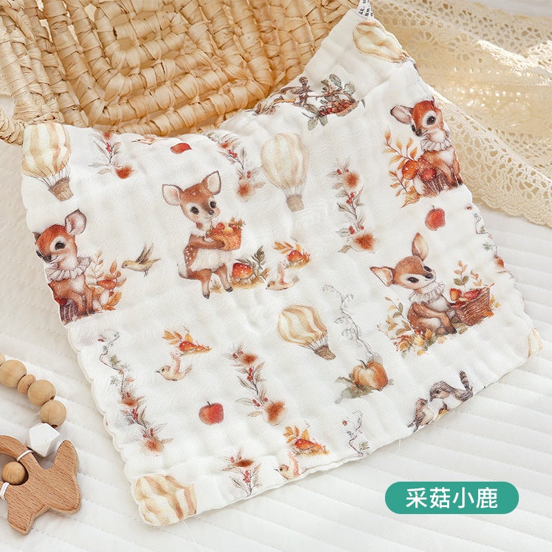 Baby Gauze Small Square Towel Pure Cotton Type A Saliva Towel Baby Wash Towel Newborn Bath Face Wash Kidsren'S Handkerchief - Image 1